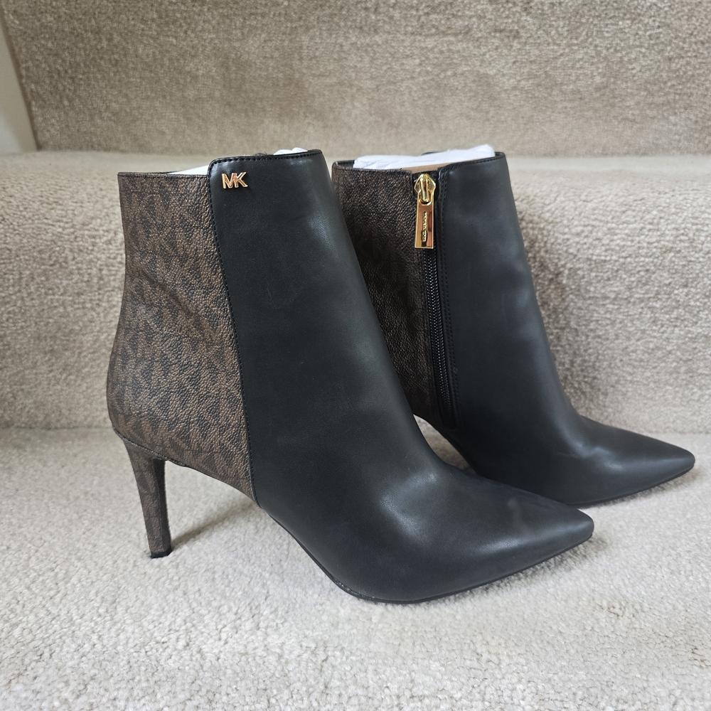 Michael Kors Black and Brown Heeled Boots
